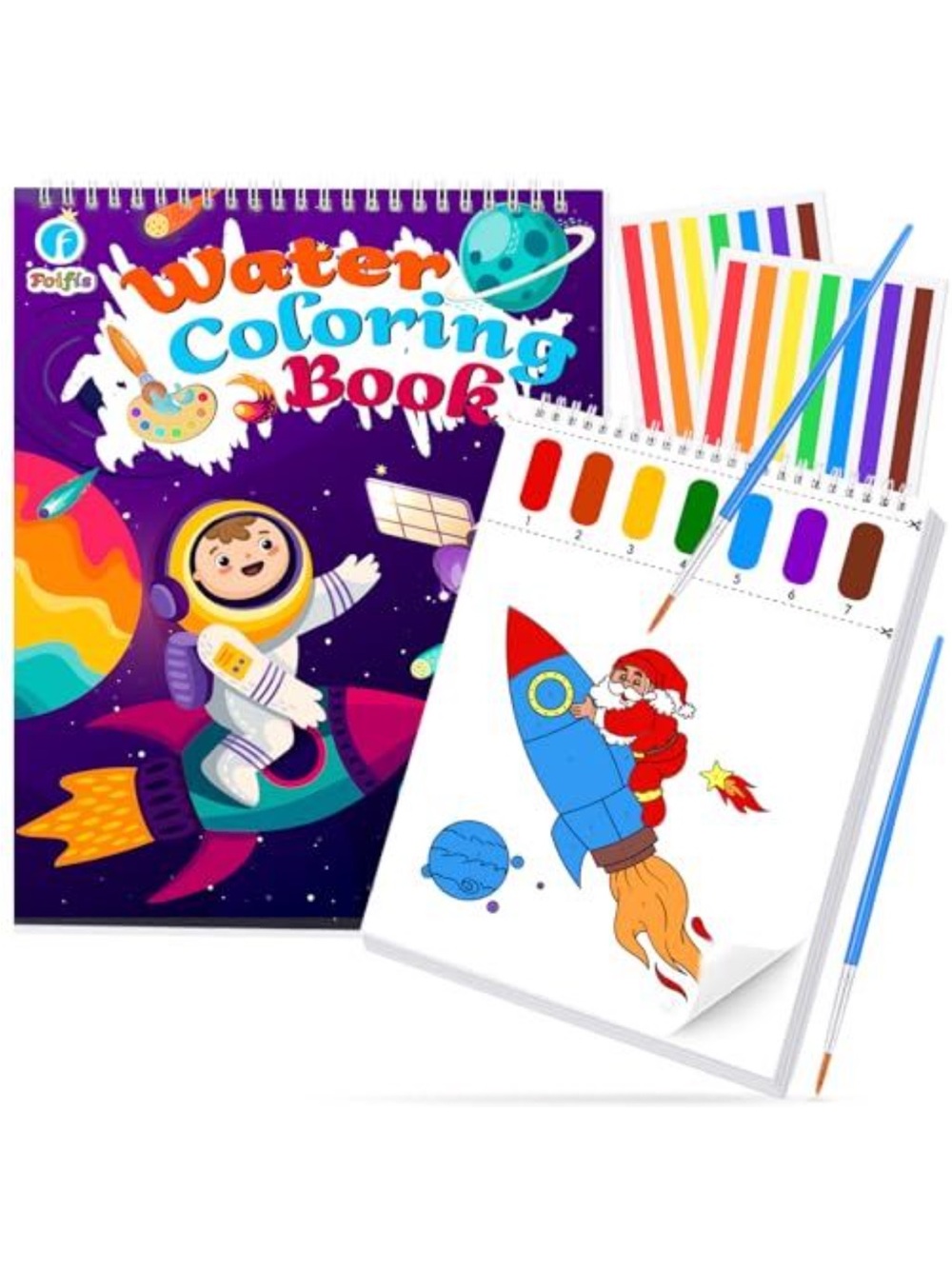 Paint with Water Coloring Book Kids Space Theme Brush Included 2 PK NEW
